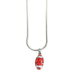 Red Rhinestone Football Necklace