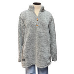 Simply Southern Grey Sherpa 3/4 Zip Pullover Size Large-RF