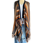 Signature Studio Multi Color Striped  Sleeveless Cardigan Size Medium-RF