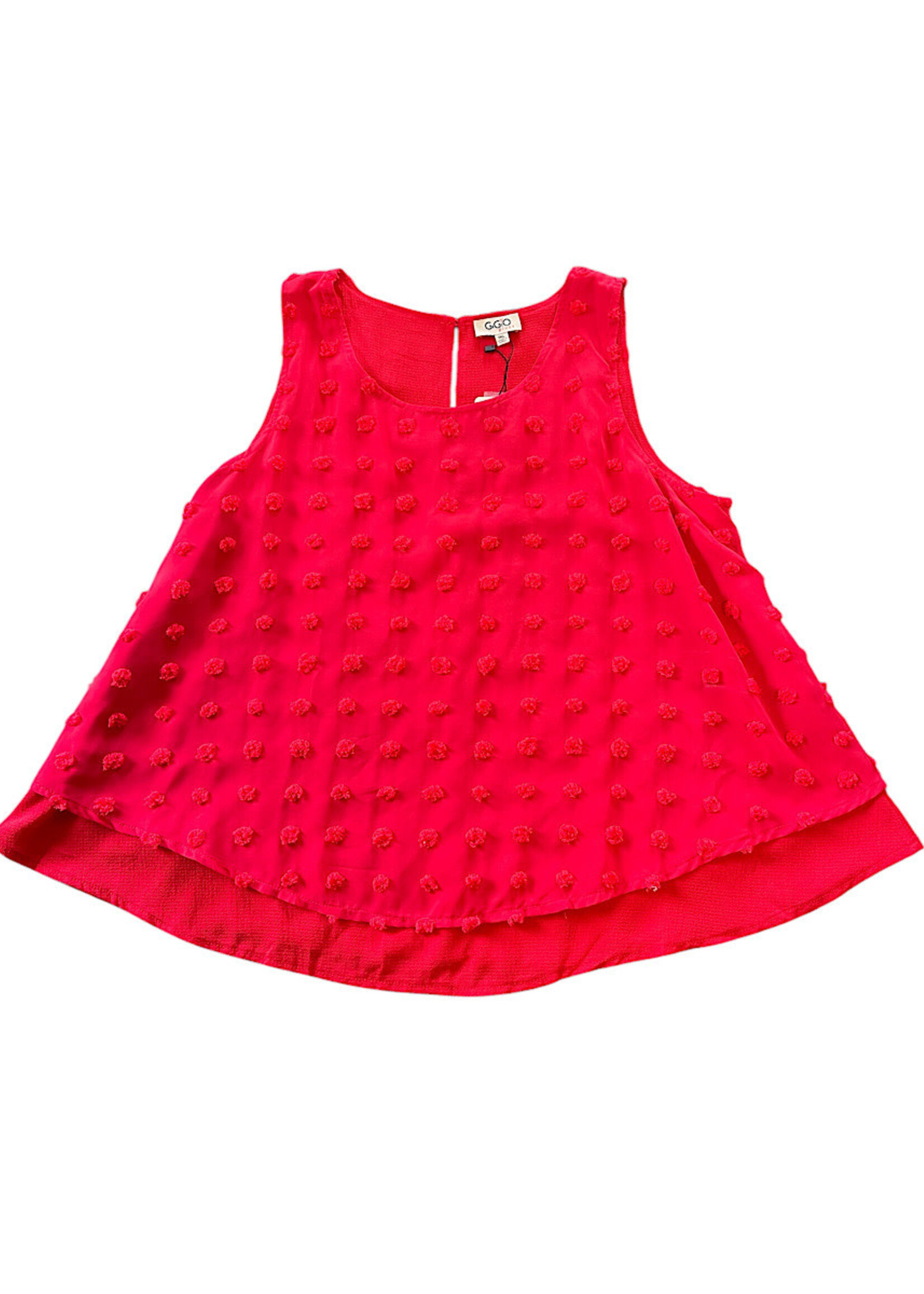 Plus Urakiri Woven Dot Fabric Sleeveless Flowy Top
