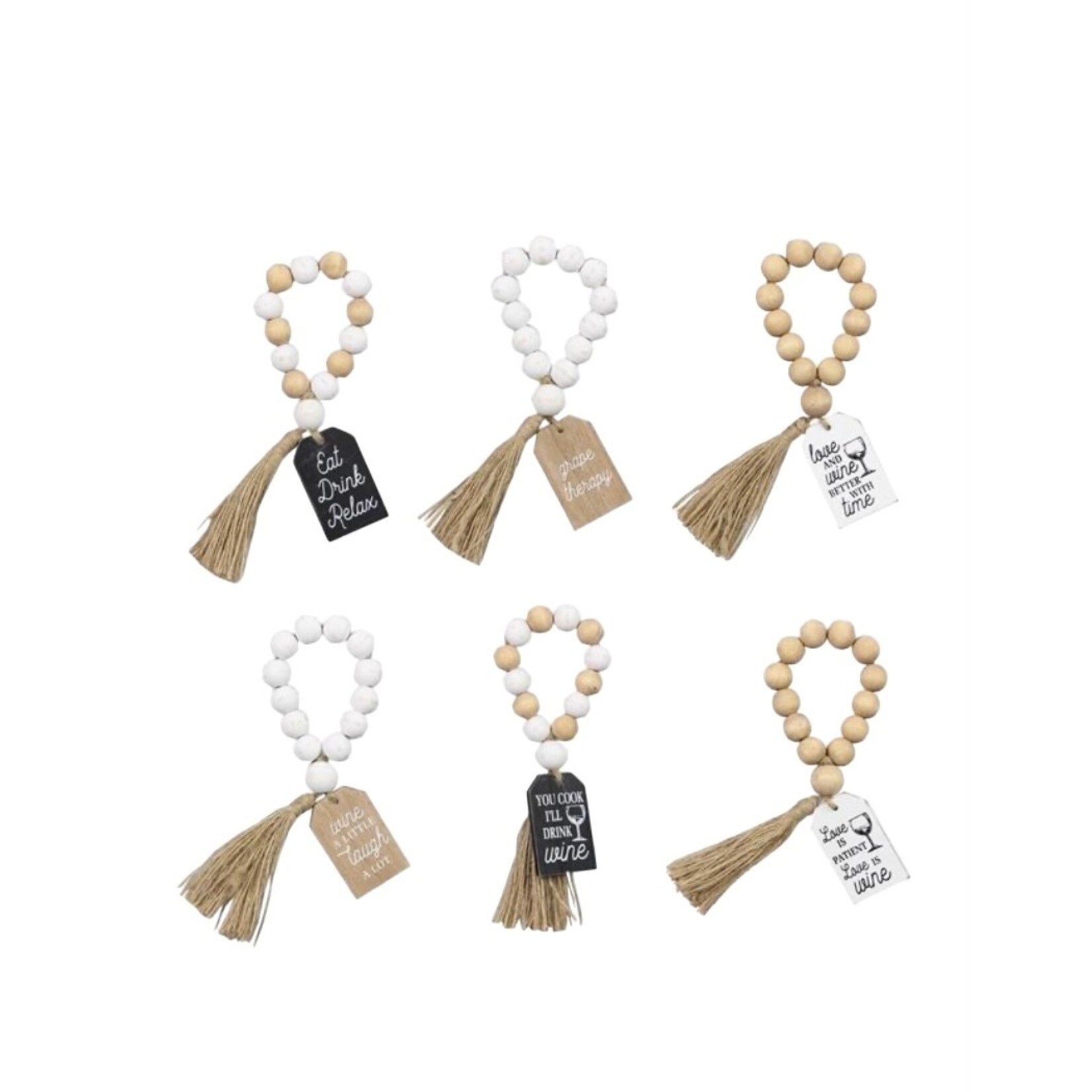 Wood Beads Wine Tags