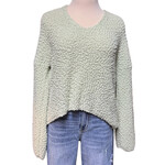 Sage Green Popcorn Knit Sweater Size Medium -RF