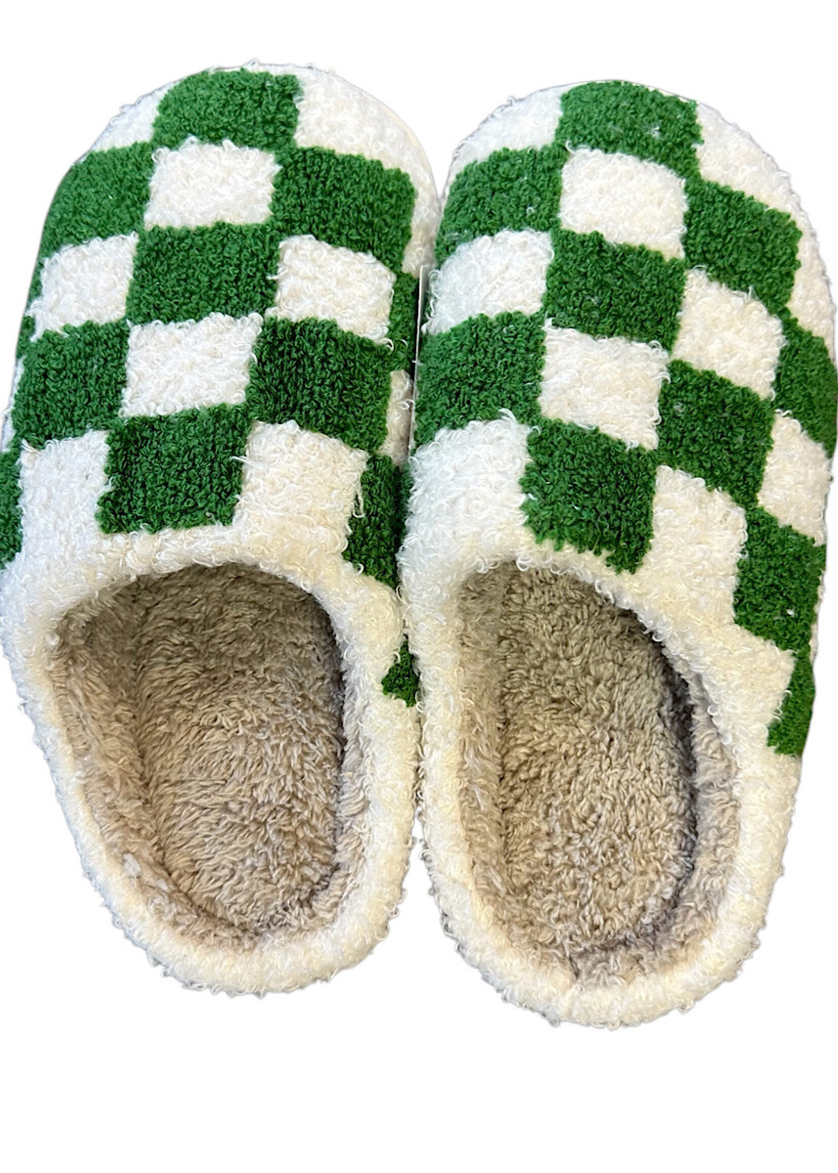 Green Checkered House Shoes