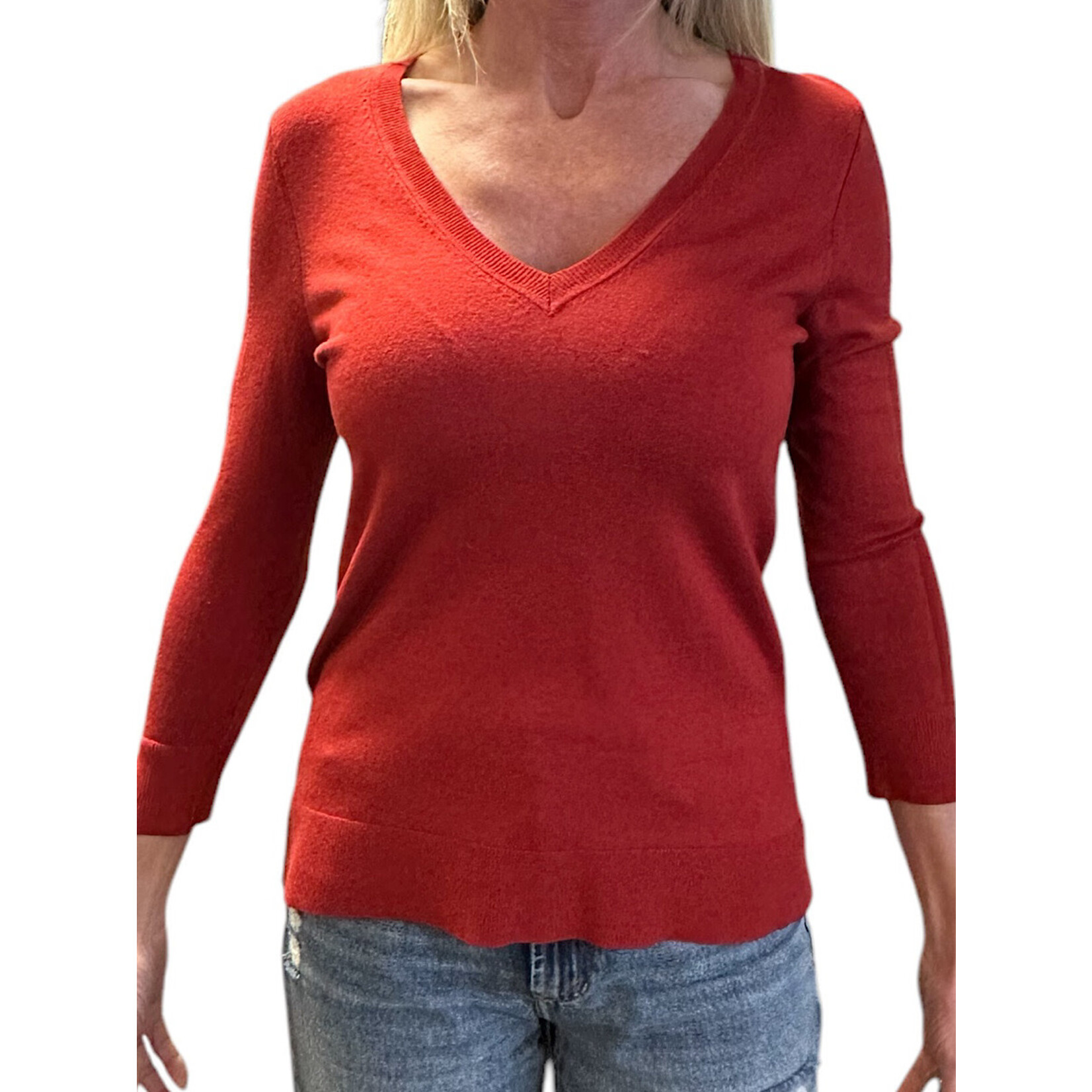 Sedona Heather 3/4 Sleeve V-Neck Sweater S