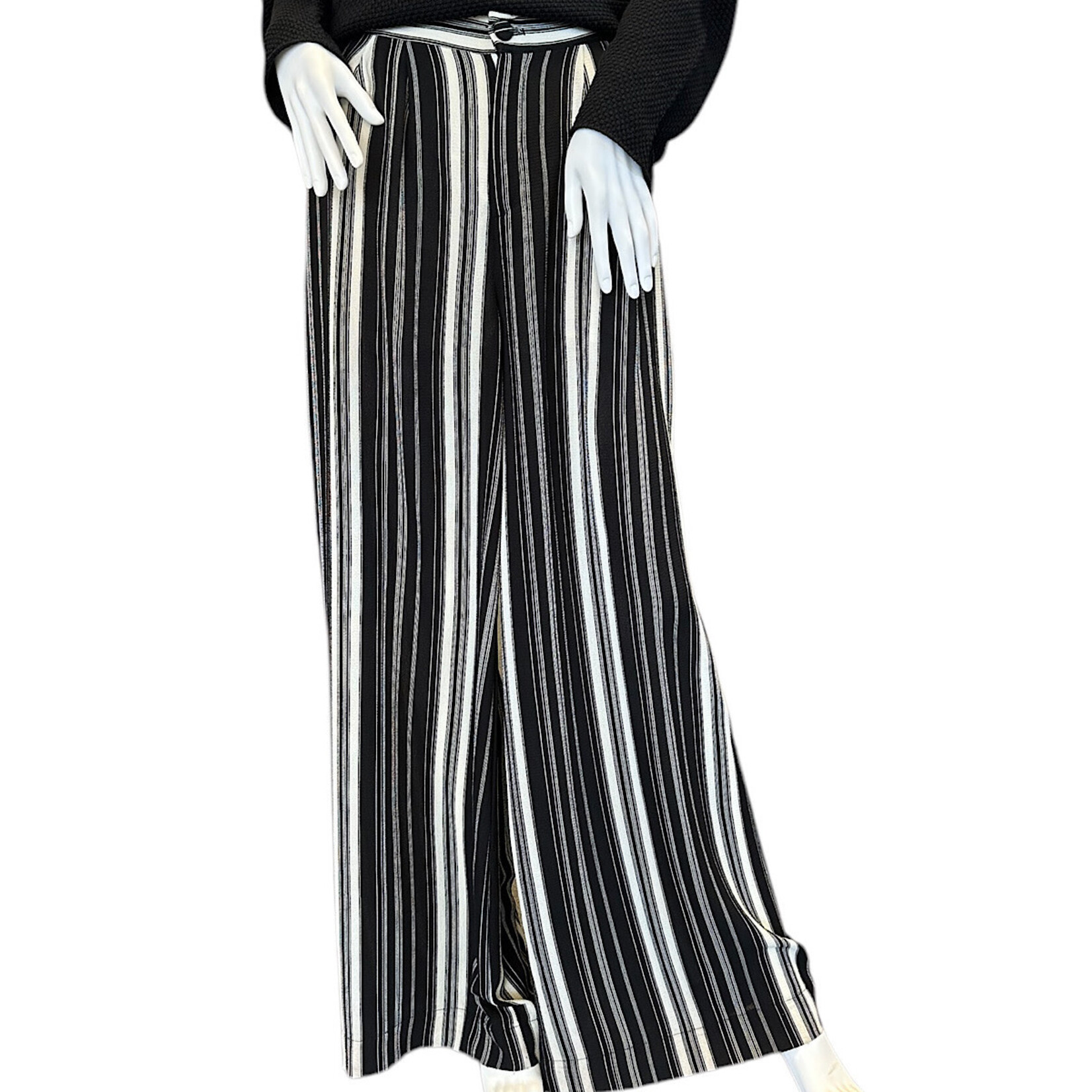 Blayze Palazzo Pants with Elastic Back Black/White