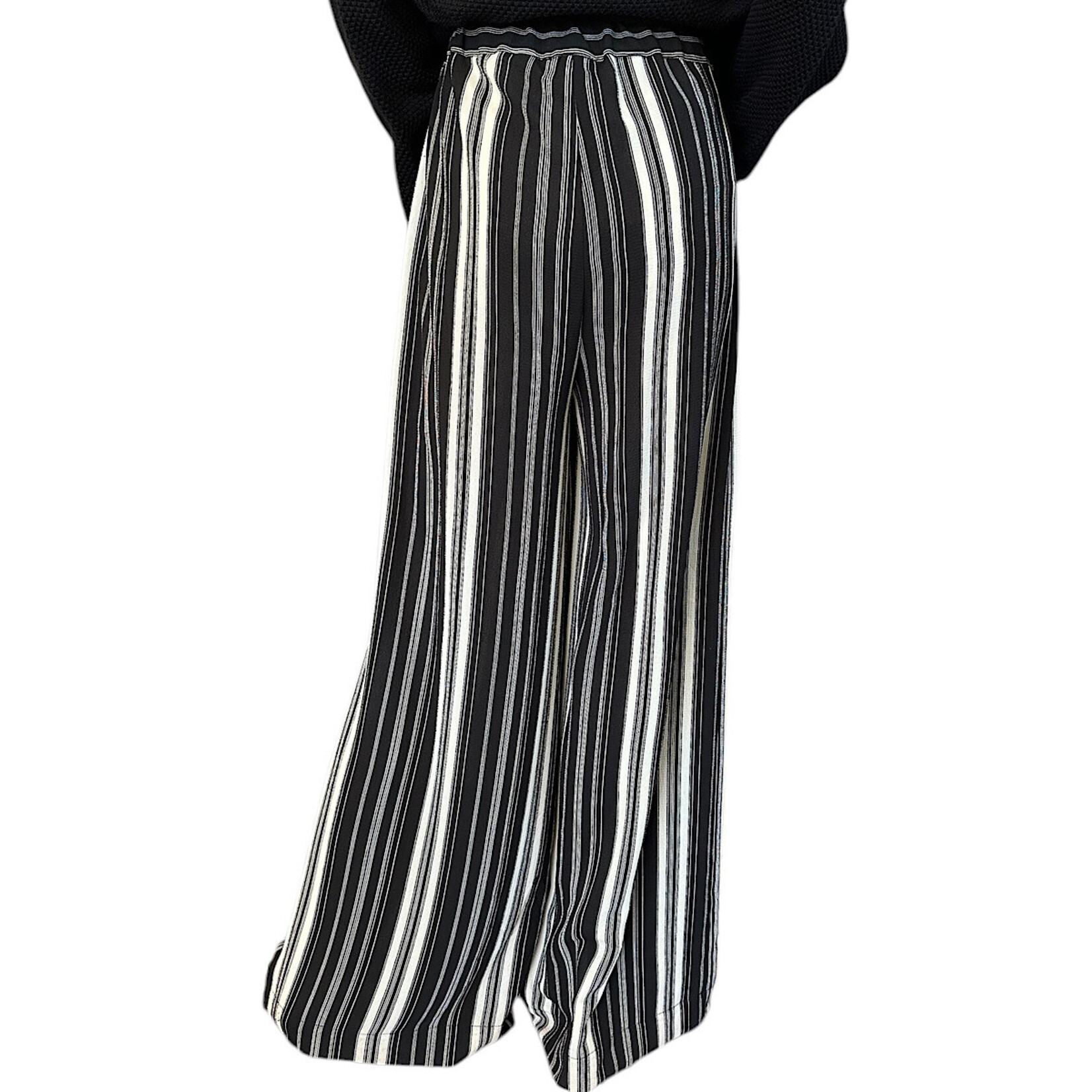 Blayze Palazzo Pants with Elastic Back Black/White