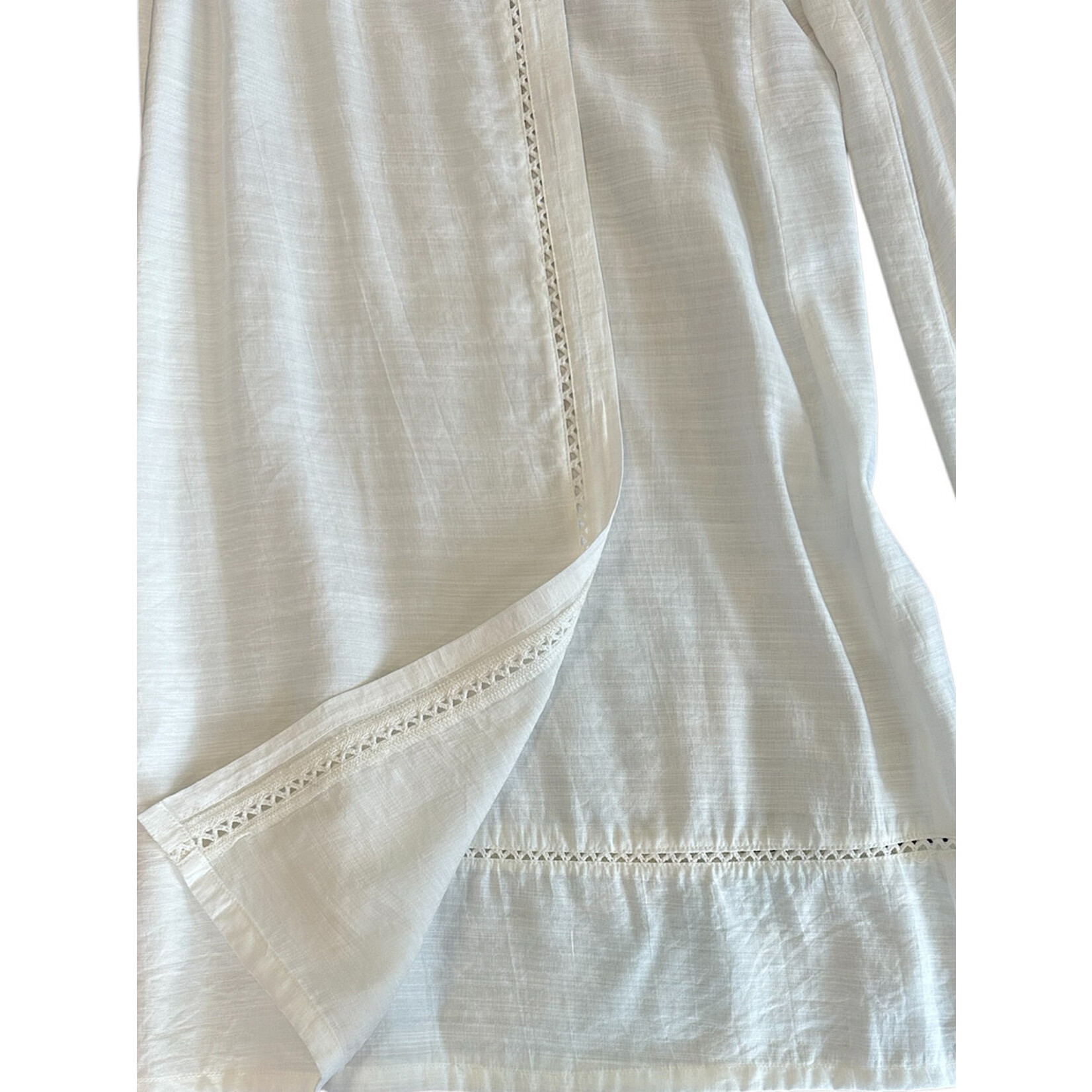 White Woven Flowy Wide Leg Pants