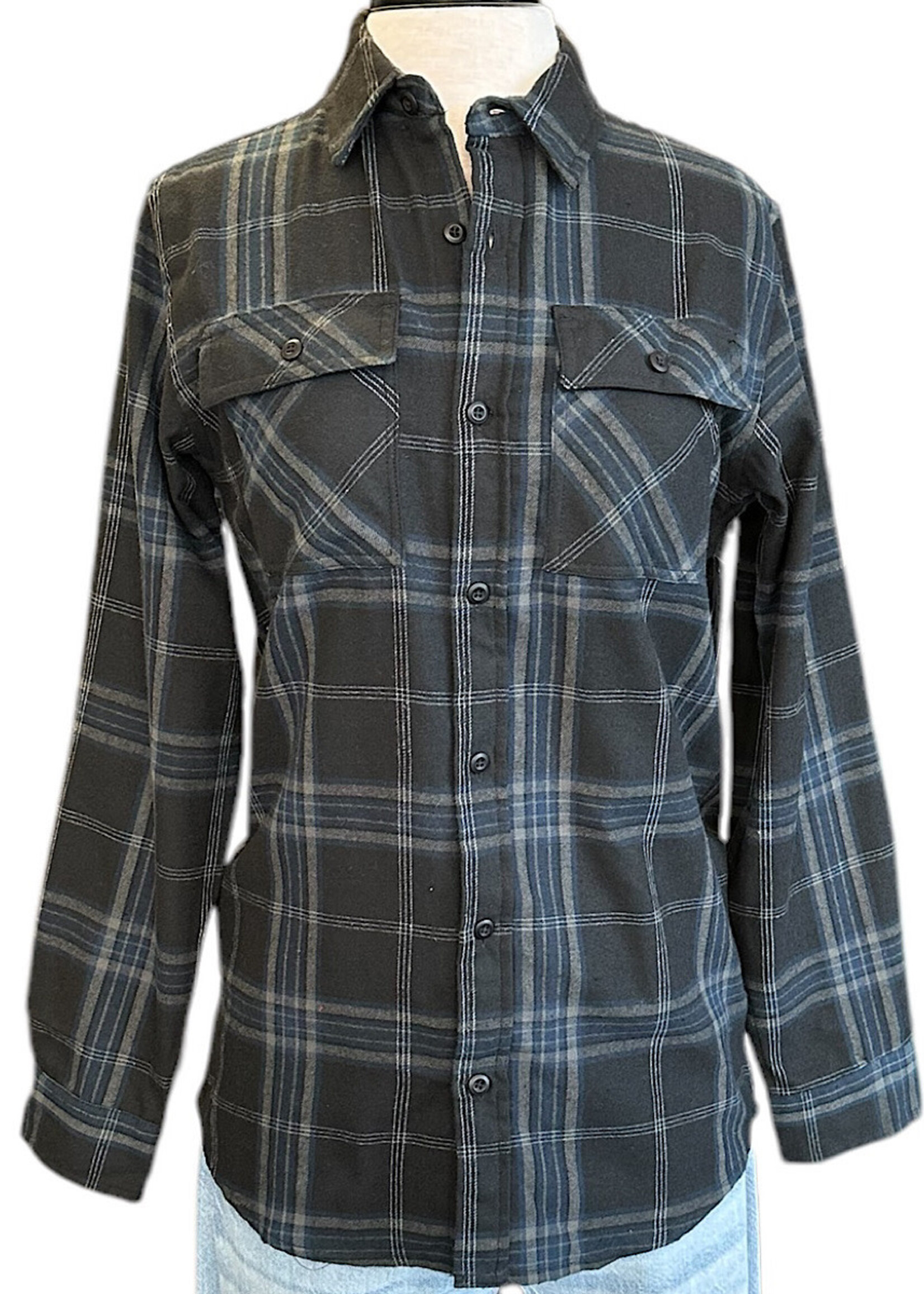 Black/Blue Men's Flannel Shirt