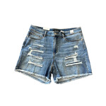 Judy Blue JB150122PL Patched Side Slit Cutoff Shorts