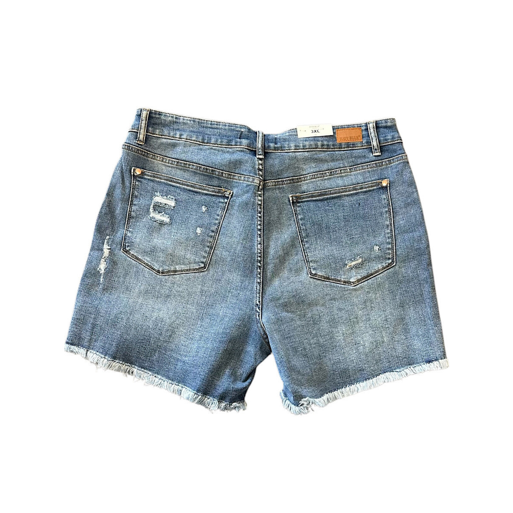 Judy Blue JB150122PL Patched Side Slit Cutoff Shorts