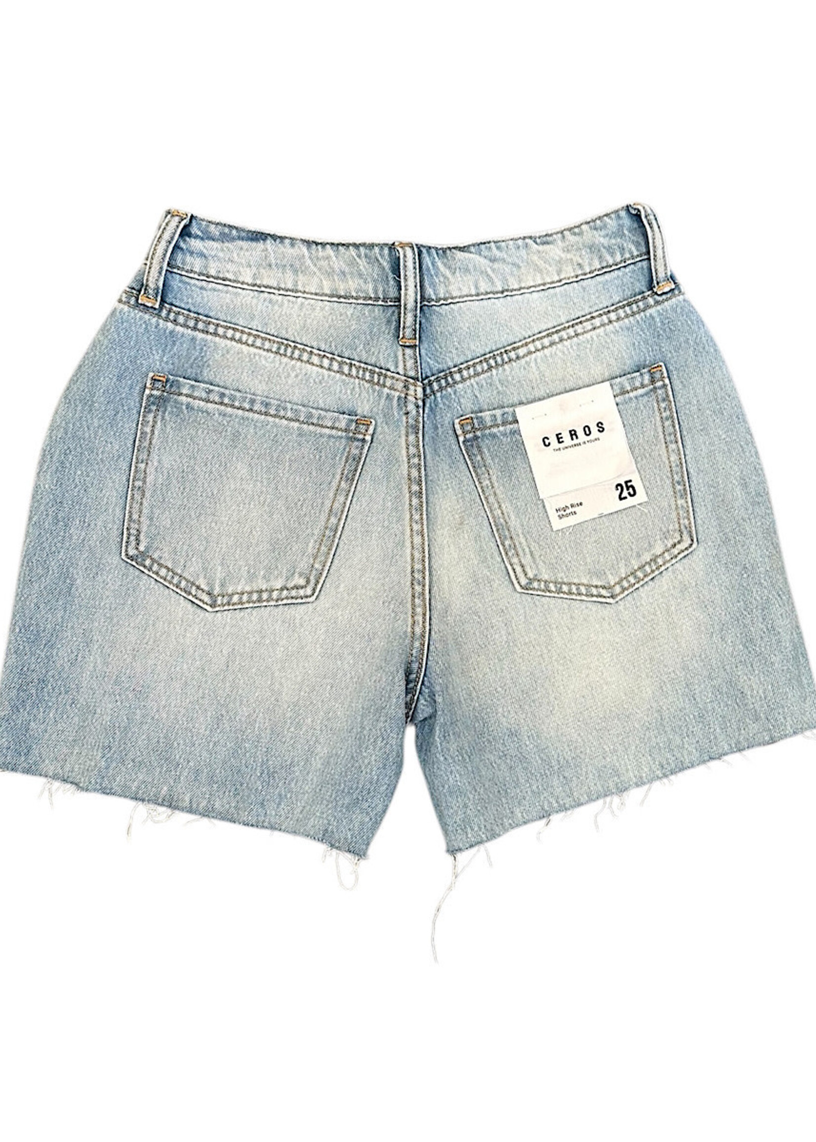 CHH1064 Medium Blue High Rise Shorts
