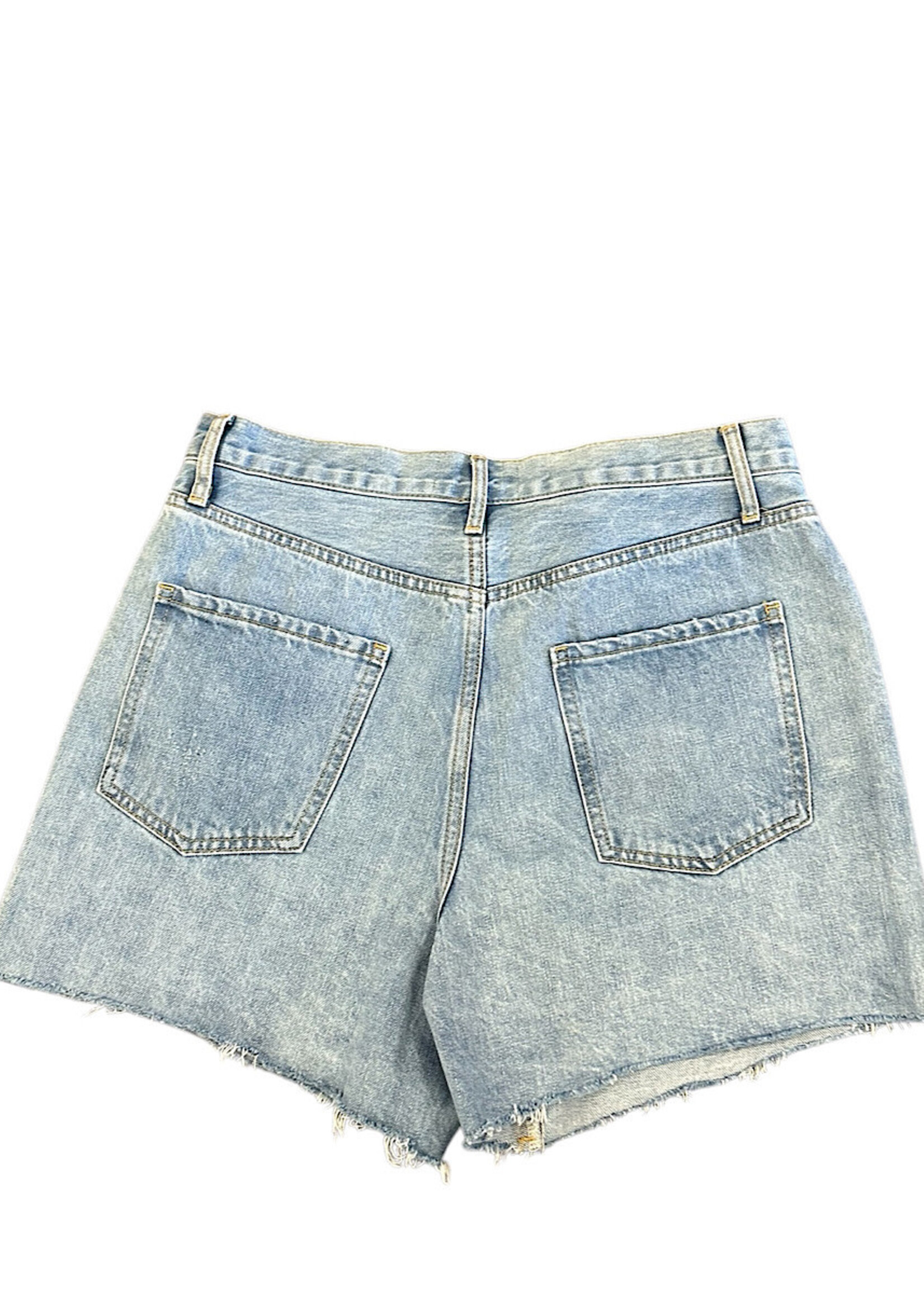 Button Fly Side Slit Shorts