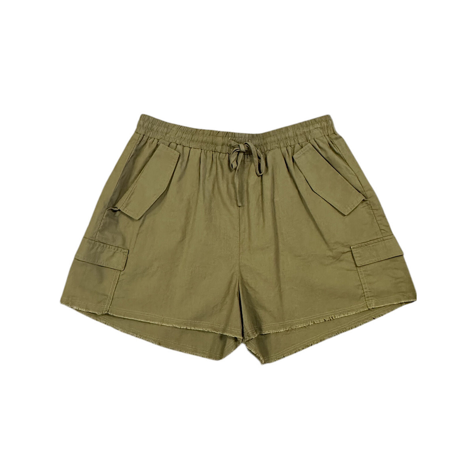 Curvy Olive Cargo Shorts
