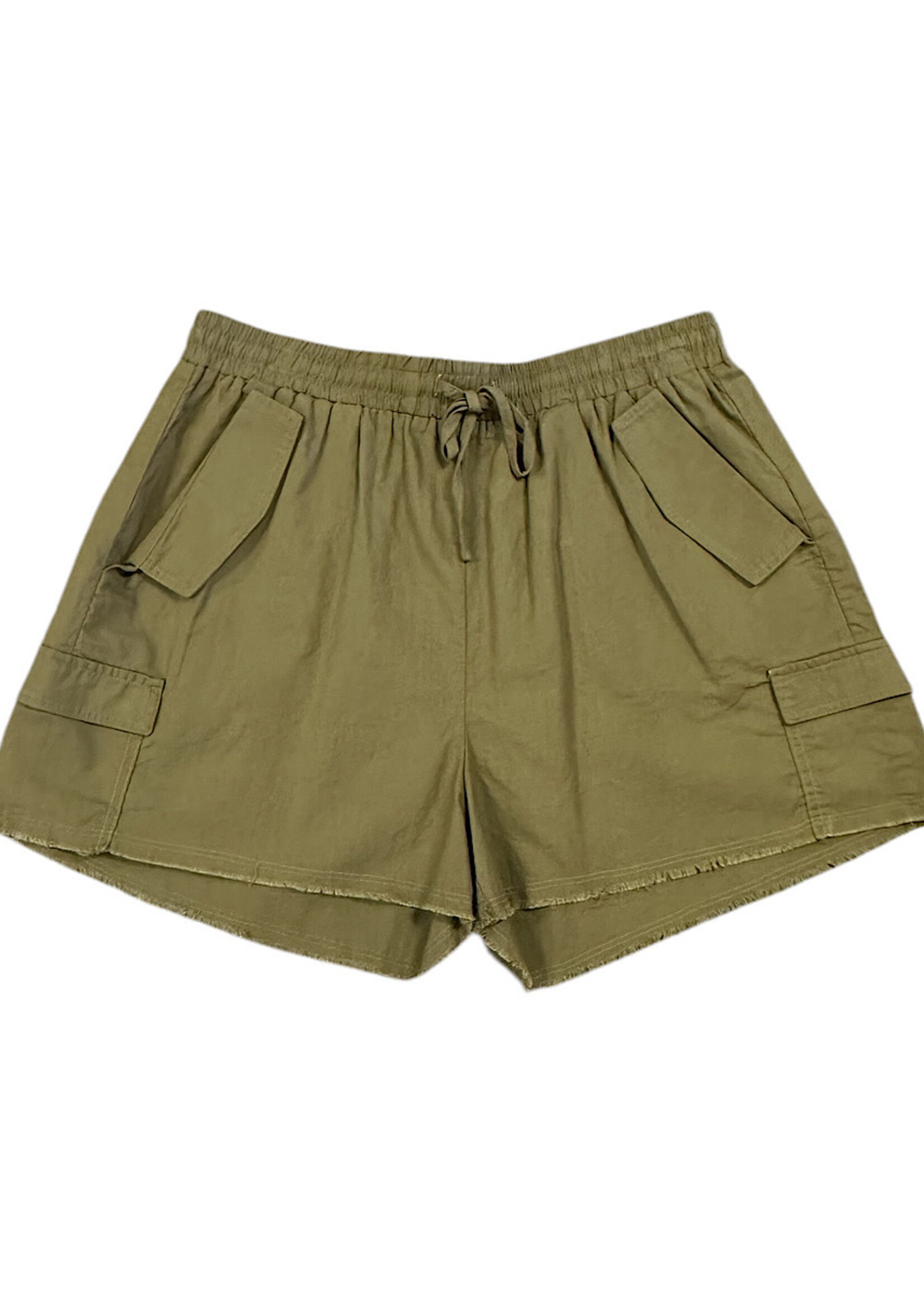 Curvy Olive Cargo Shorts