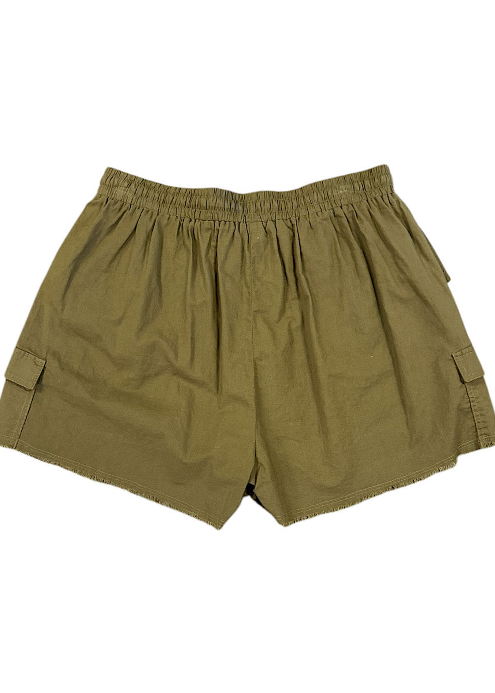 Curvy Olive Cargo Shorts