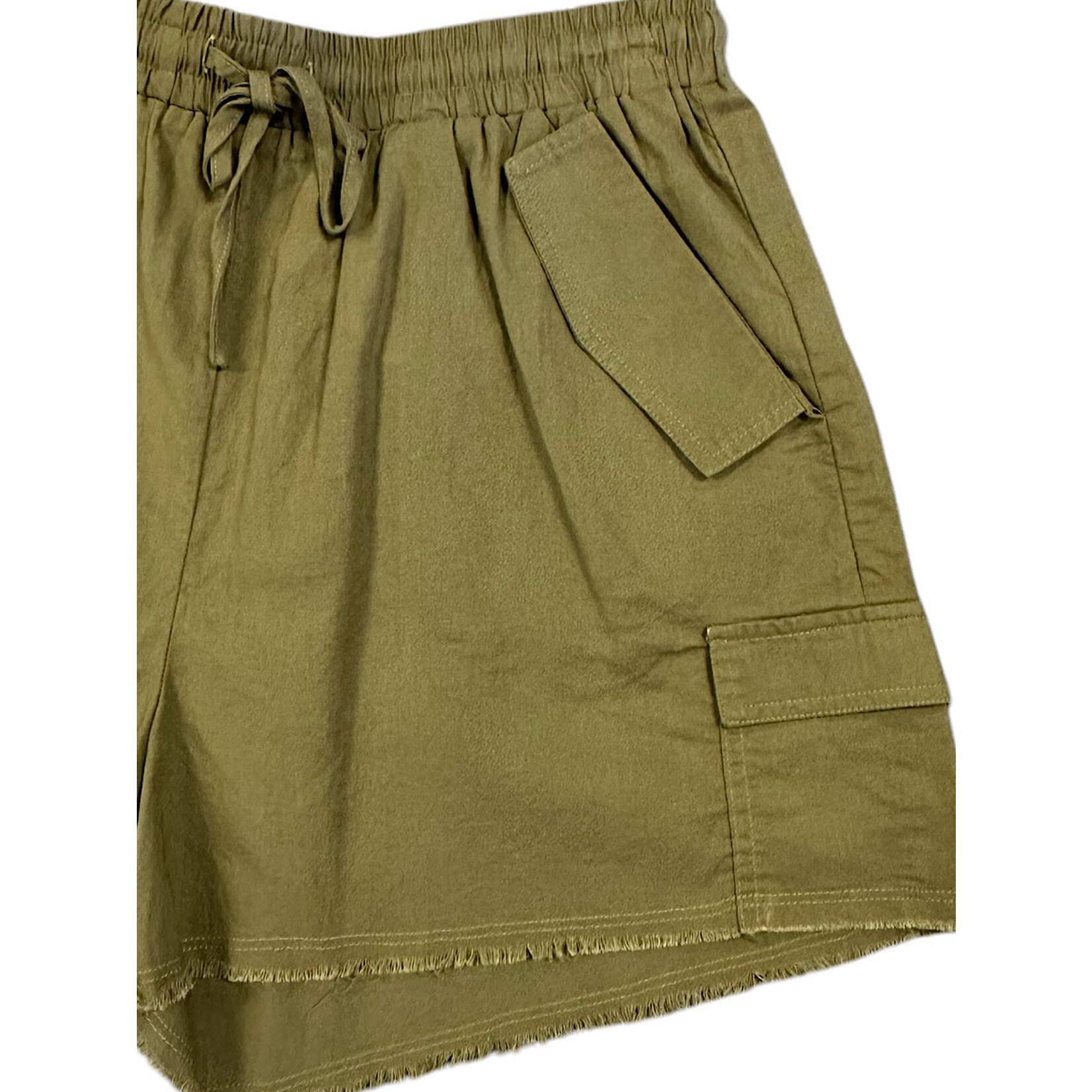 Curvy Olive Cargo Shorts