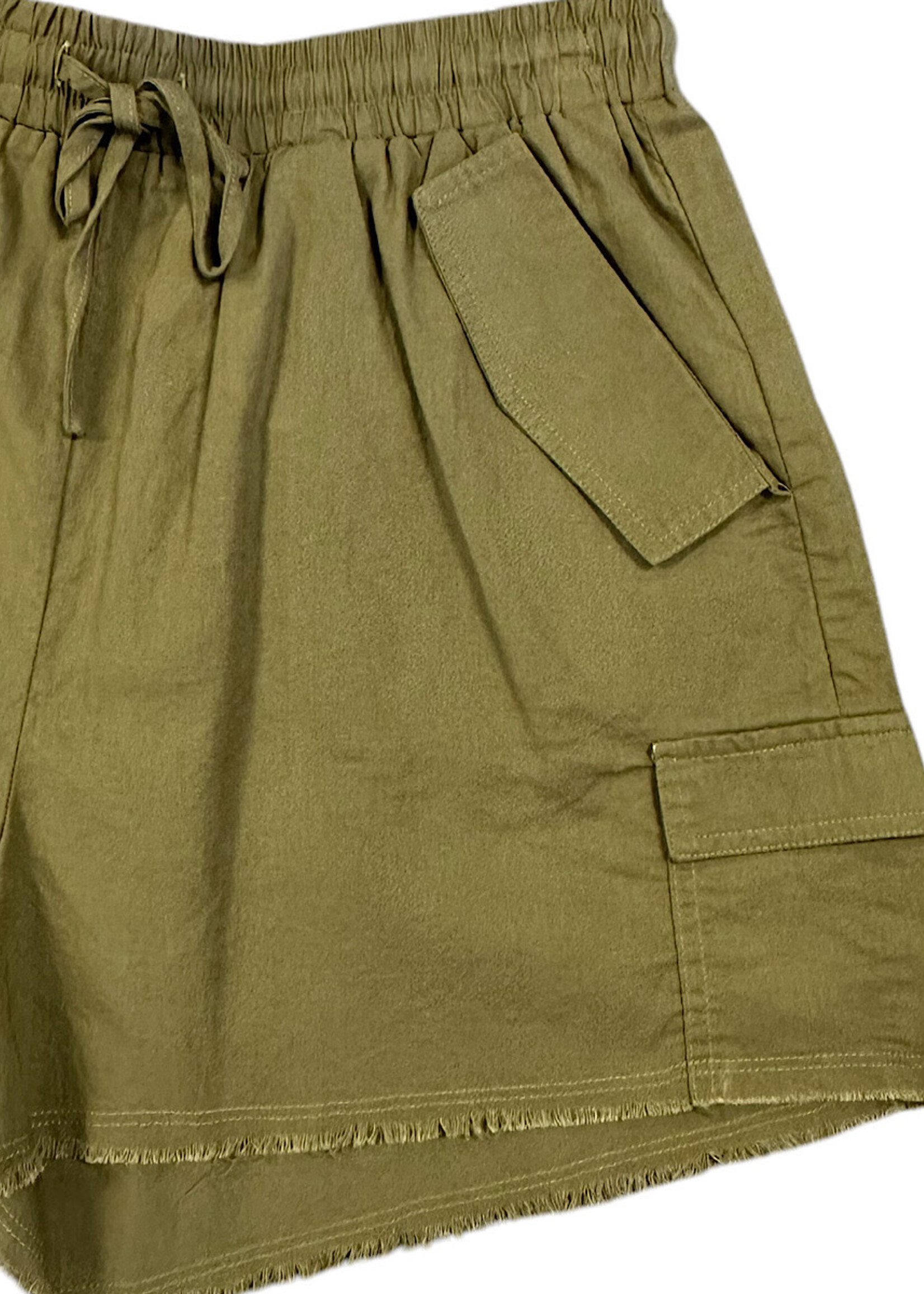 Curvy Olive Cargo Shorts