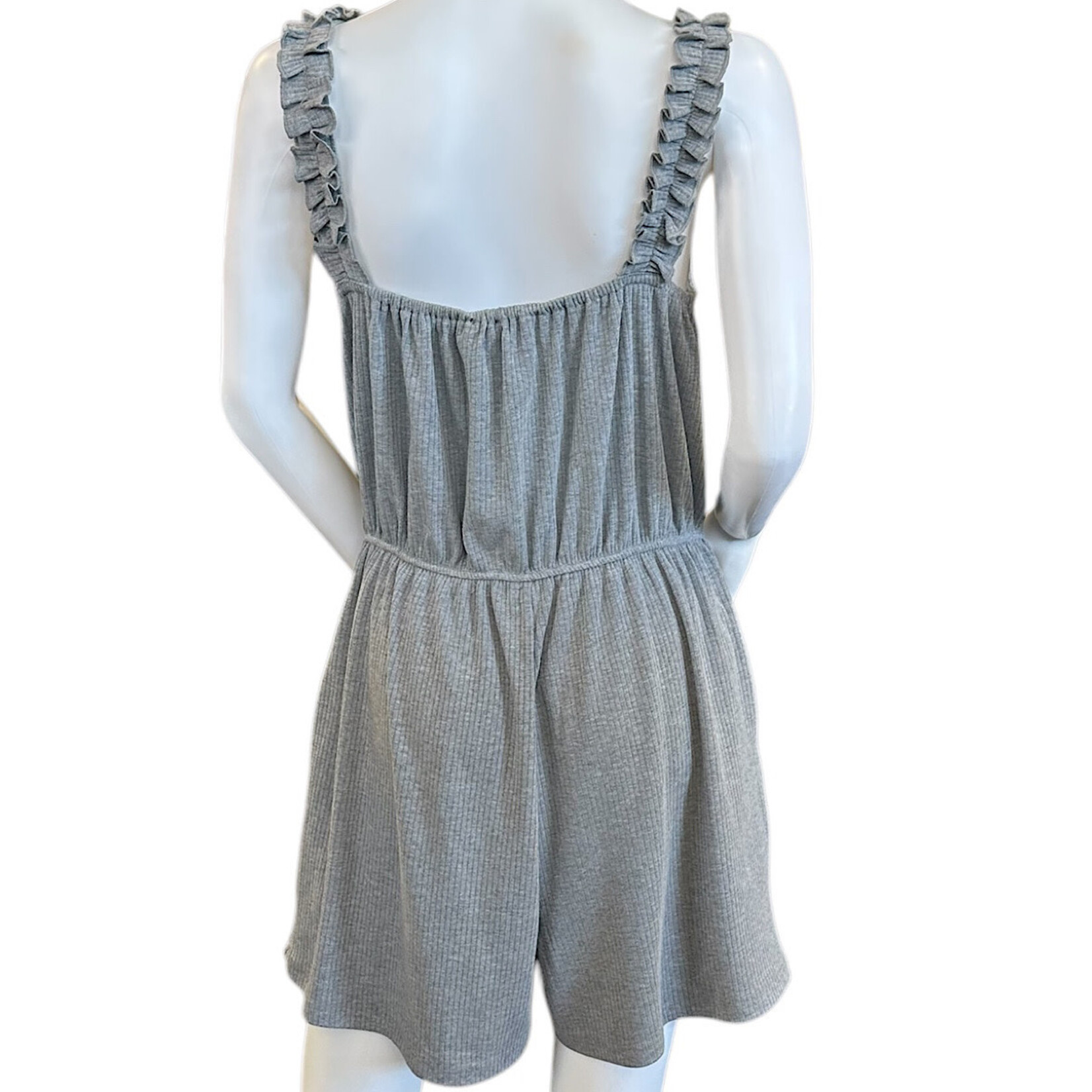 Grey Rib Knit Romper