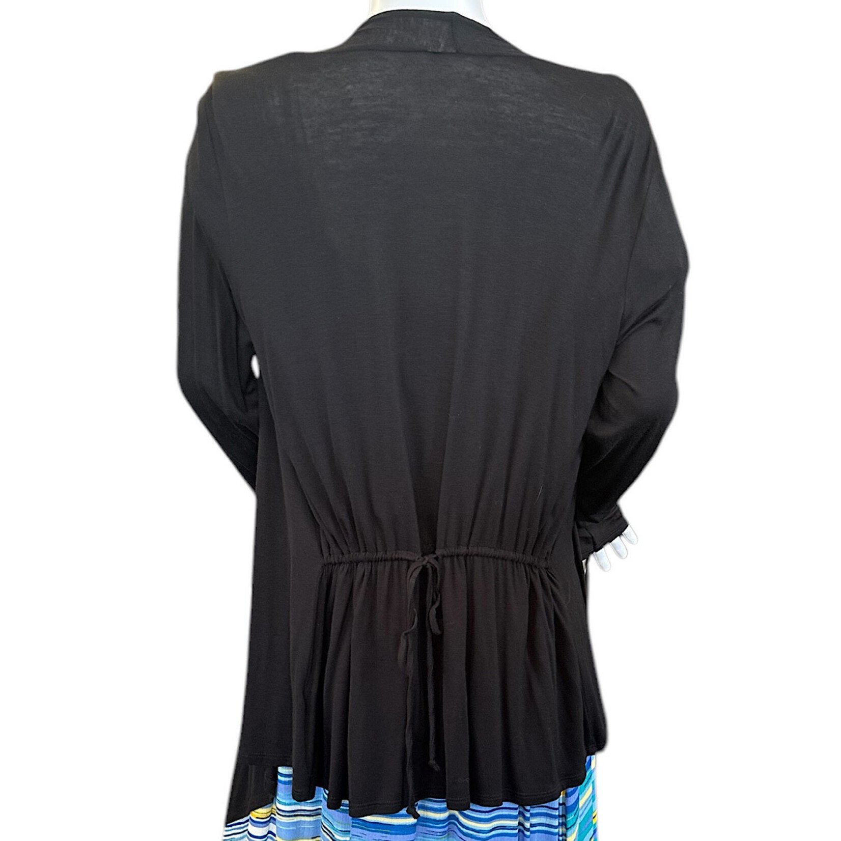 Black Cinch Waist Cardigan