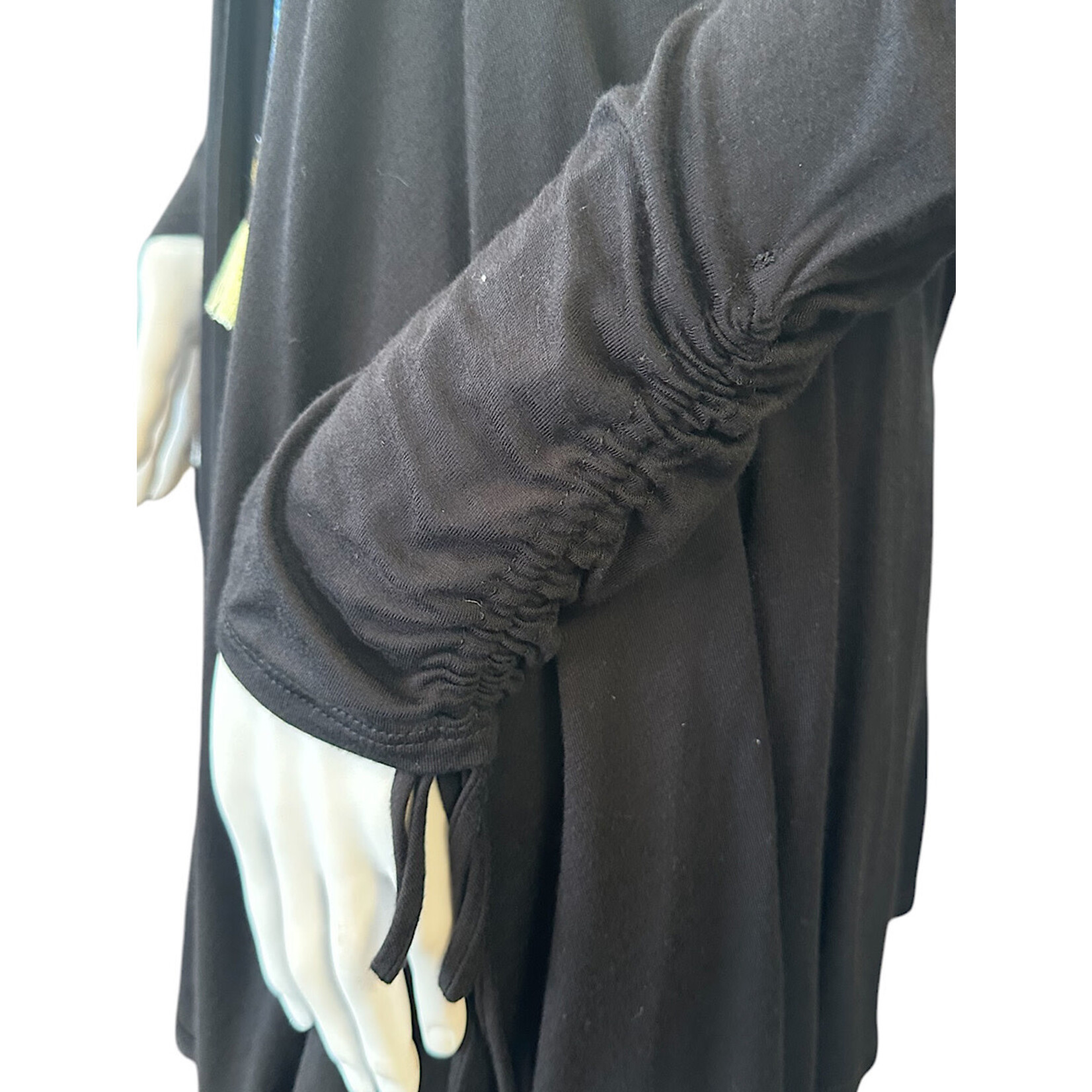 Black Cinch Waist Cardigan