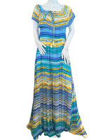 Blue Multi Striped Off Shoulder Dress 1xl