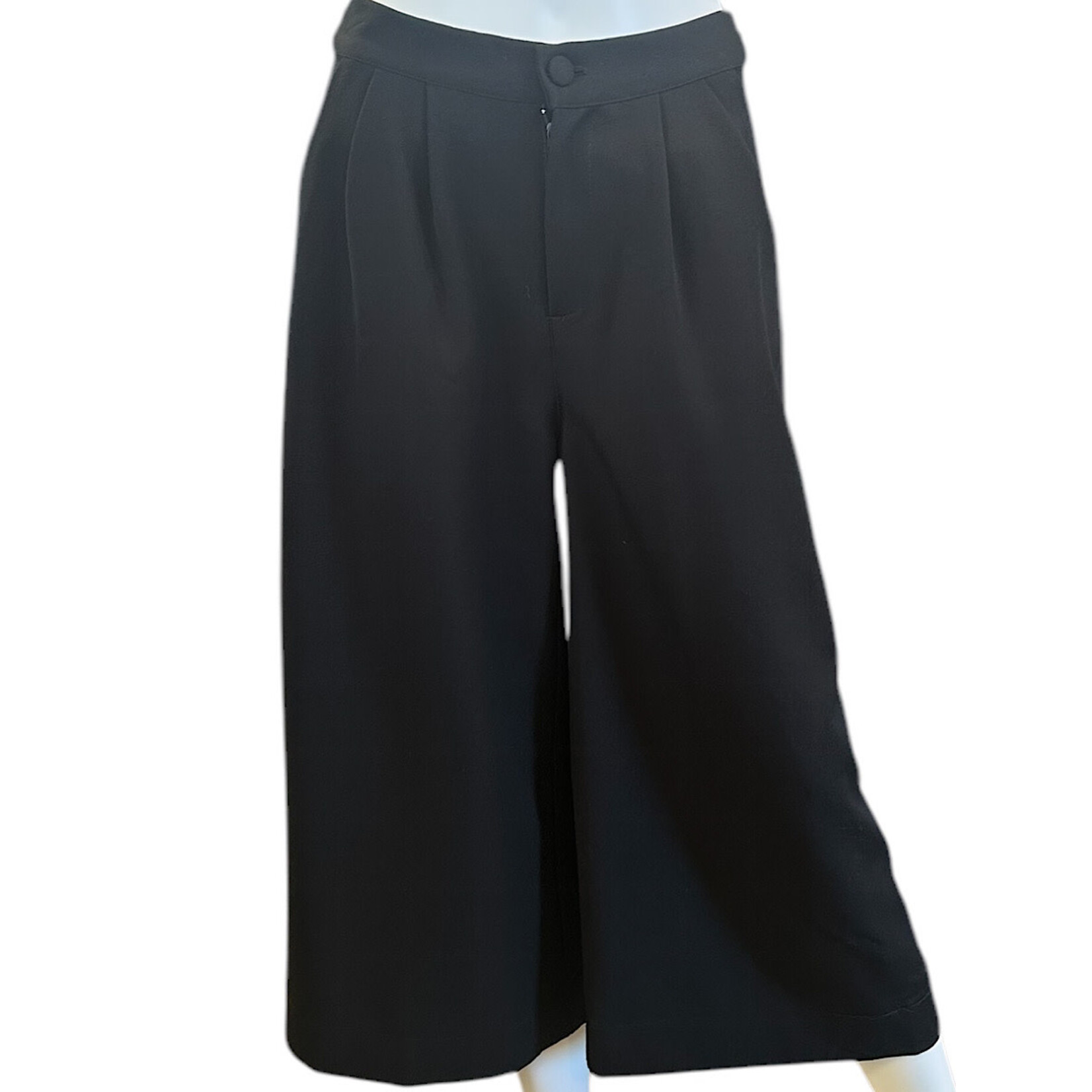 Queenie Black Wide Leg Gaucho Pants