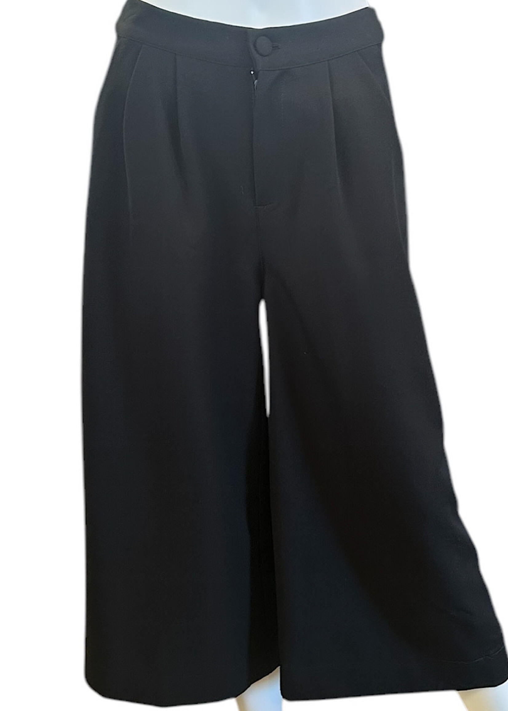 Queenie Black Wide Leg Gaucho Pants