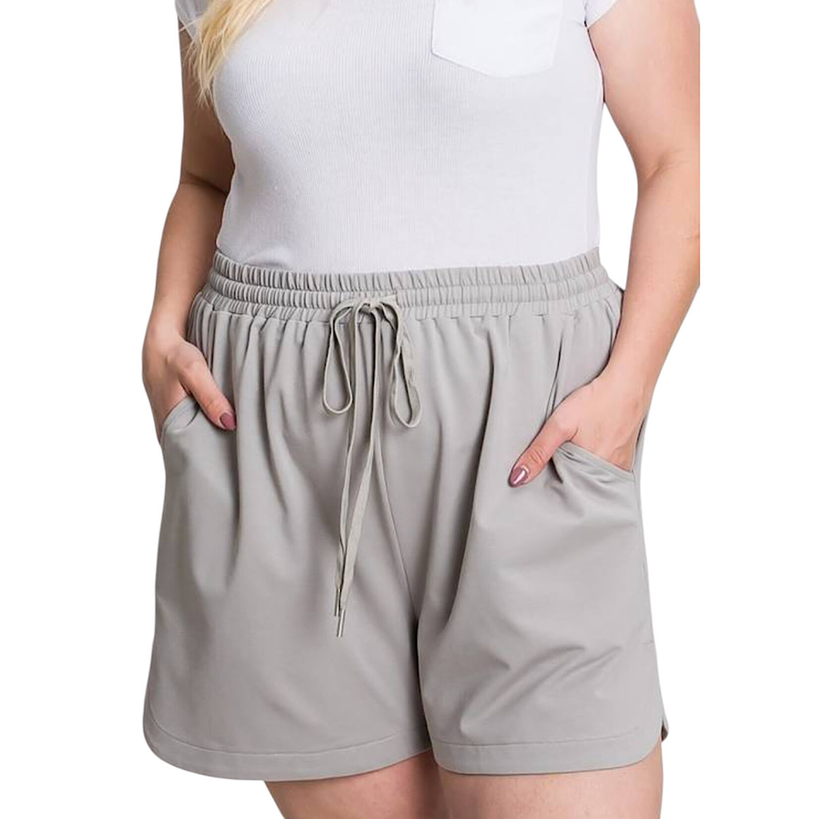 Cement Washed Cotton French Terry Casual Comfy Shorts