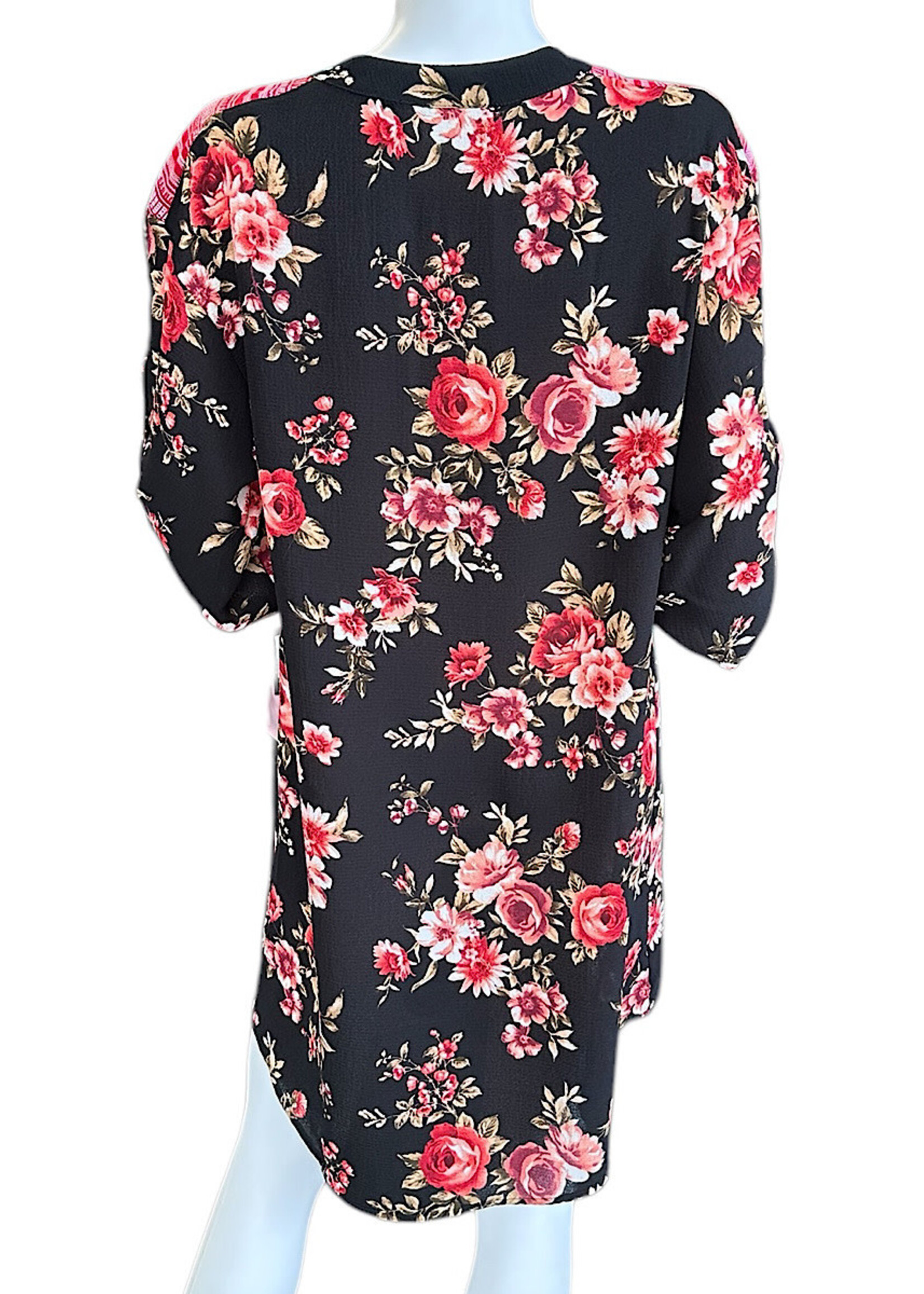 Candice Mandarin Collar Henley Tunic Dress
