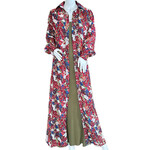 Christine Button Down Maxi Shirt Dress Wine