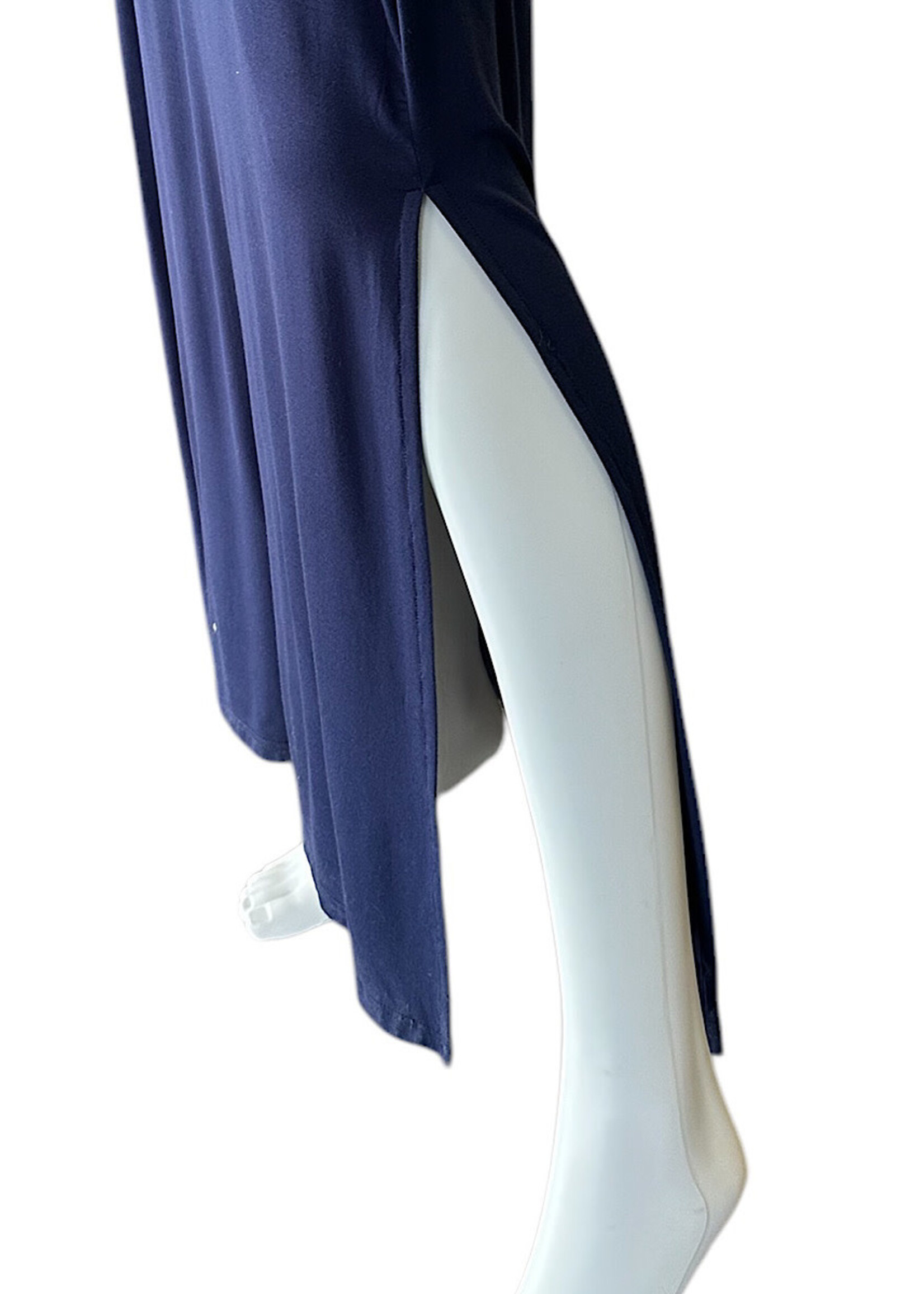 Addy V-Neck Dress with Side Slits & Pockets