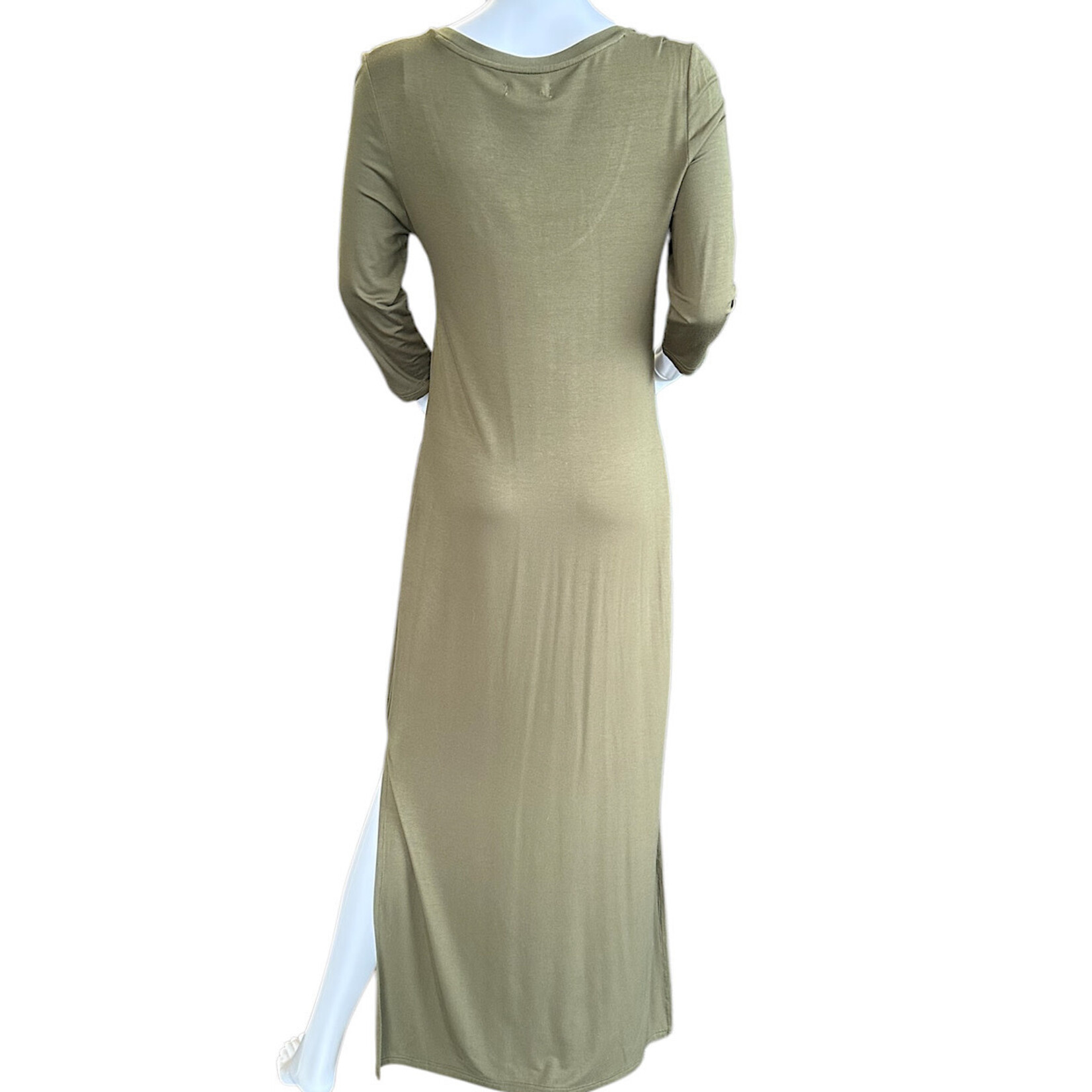 Camryn Scoop Neck Dress with Side Slits & Pockets