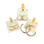 Yellow Ribbon Hoops 925 Silver Post  Butterfly Back
