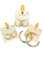 Yellow Ribbon Hoops 925 Silver Post  Butterfly Back