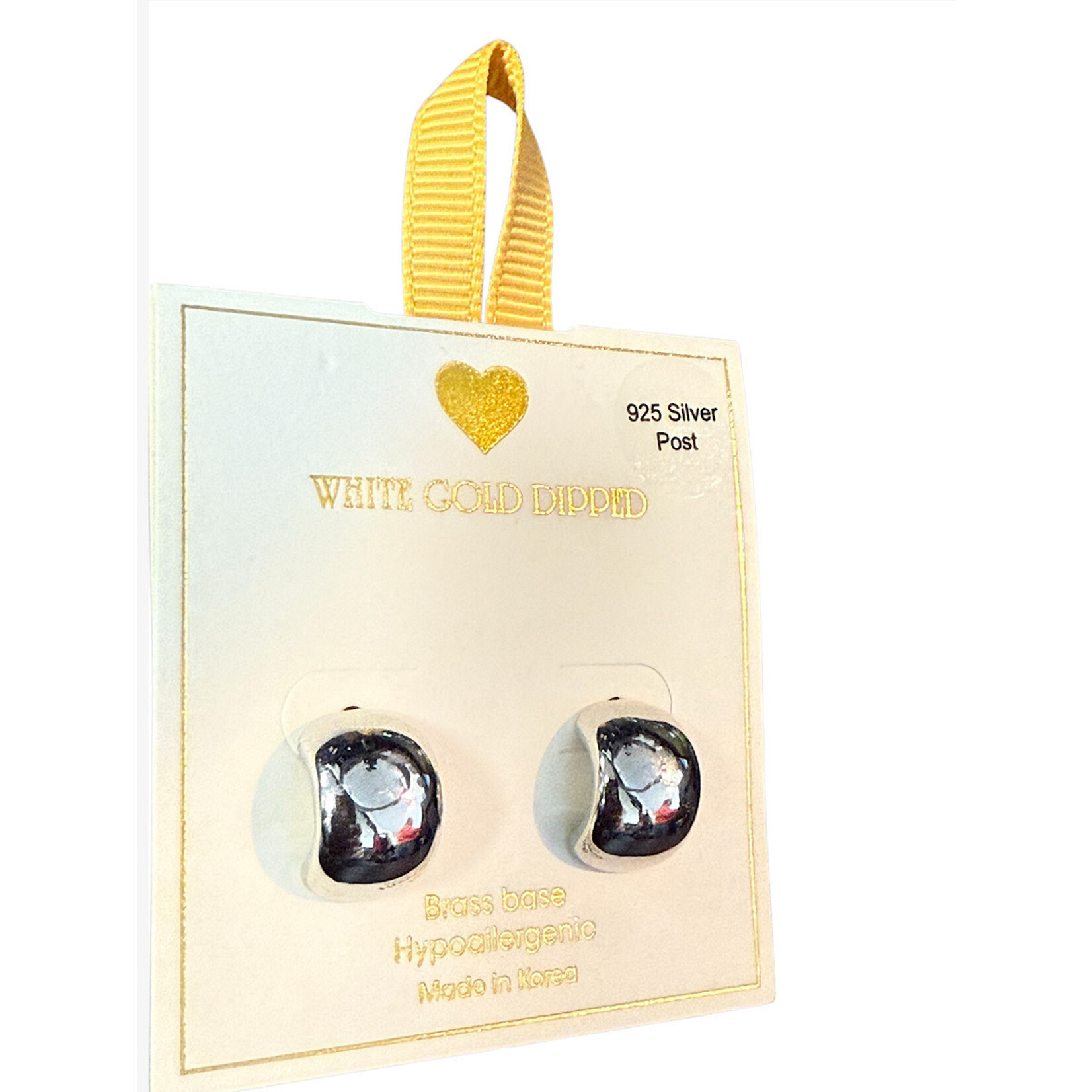 Yellow Ribbon Chunky Hoop 925 Silver Post