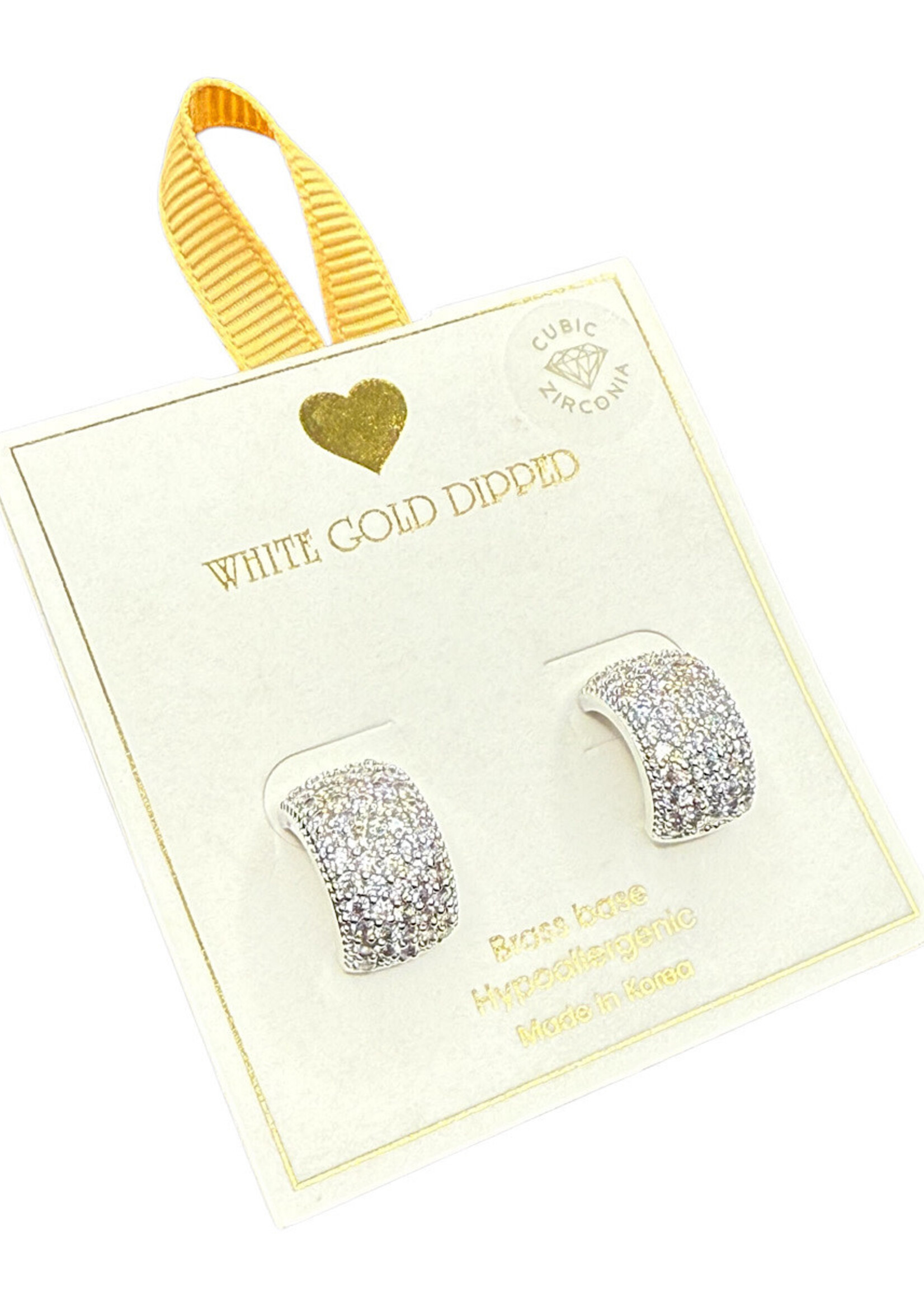 Yellow Ribbon CZ Hoops Butterfly Back