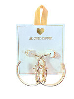 Yellow Ribbon Fashion Hoops 14K Dipped 925 Silver Post