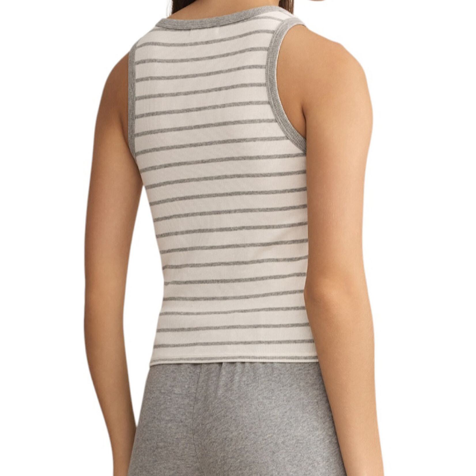 Z Supply Z Supply Hadley Striped Tank Classic Heather Grey