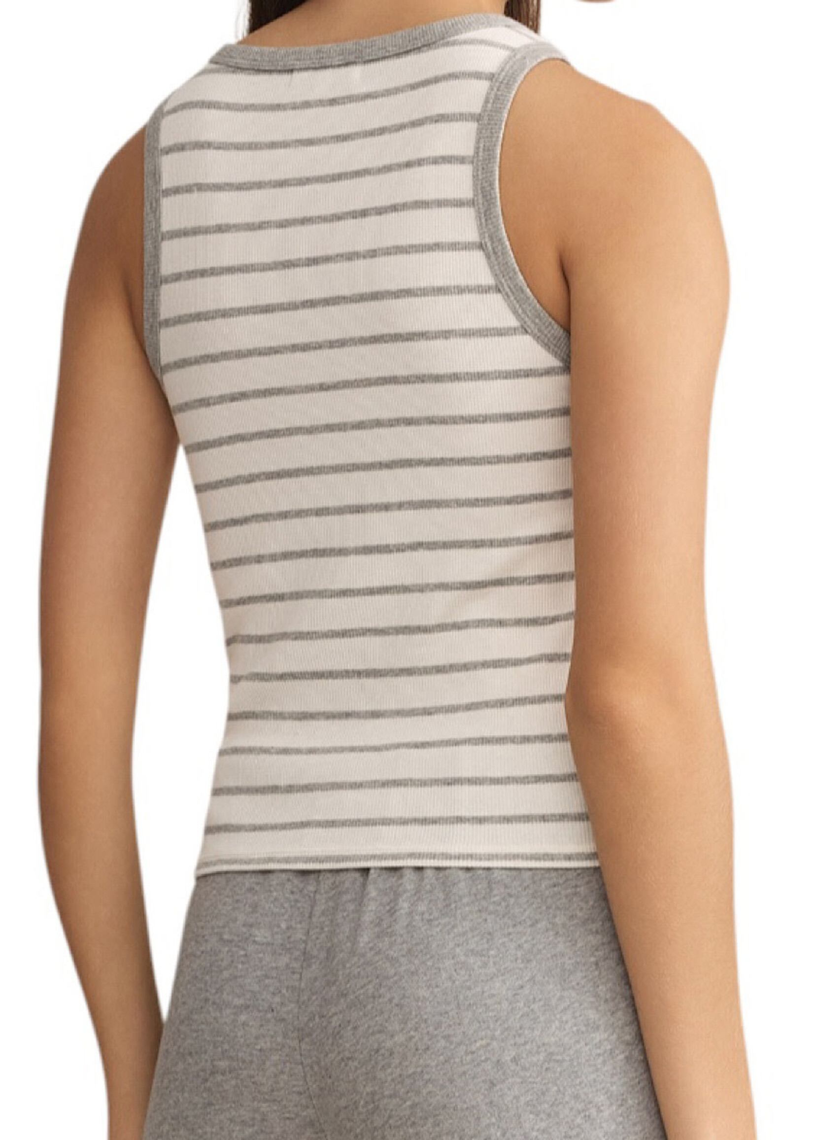 Z Supply Z Supply Hadley Striped Tank Classic Heather Grey