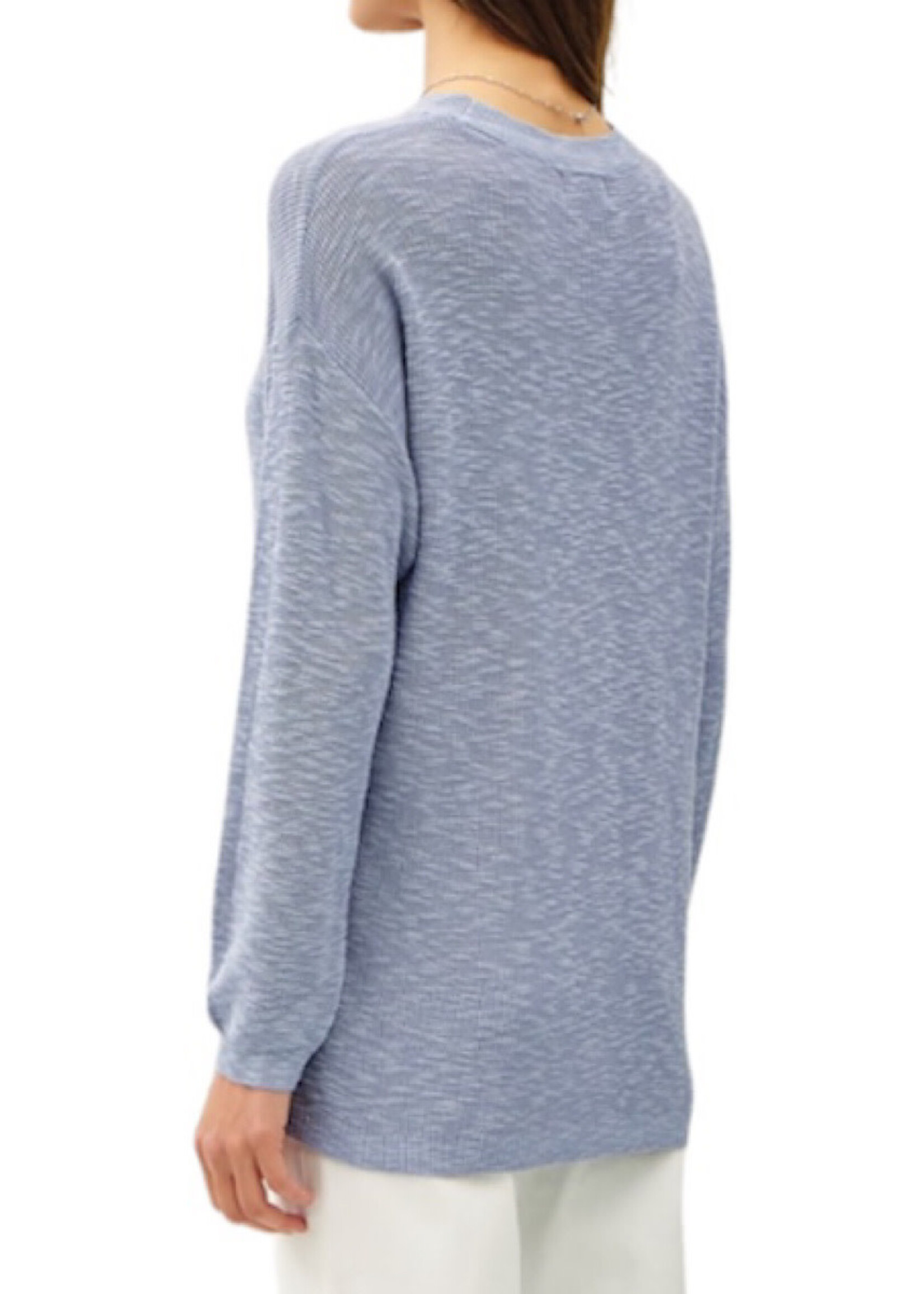 Blue Lightweight Cotton Slub Sweater