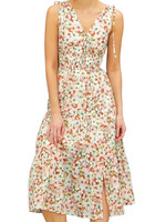 Poppy V-Neck Floral Print Midi Dress