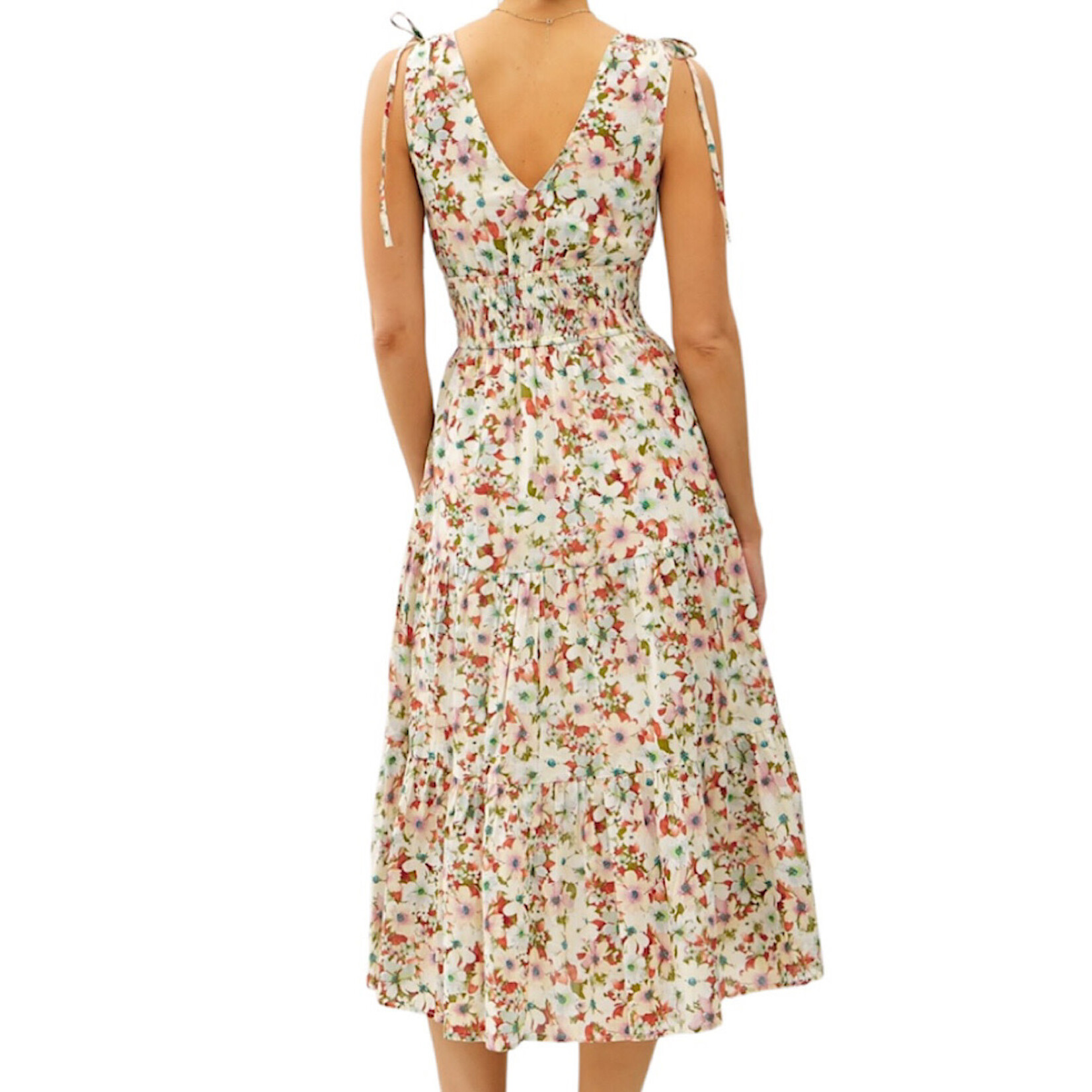 Poppy V-Neck Floral Print Midi Dress