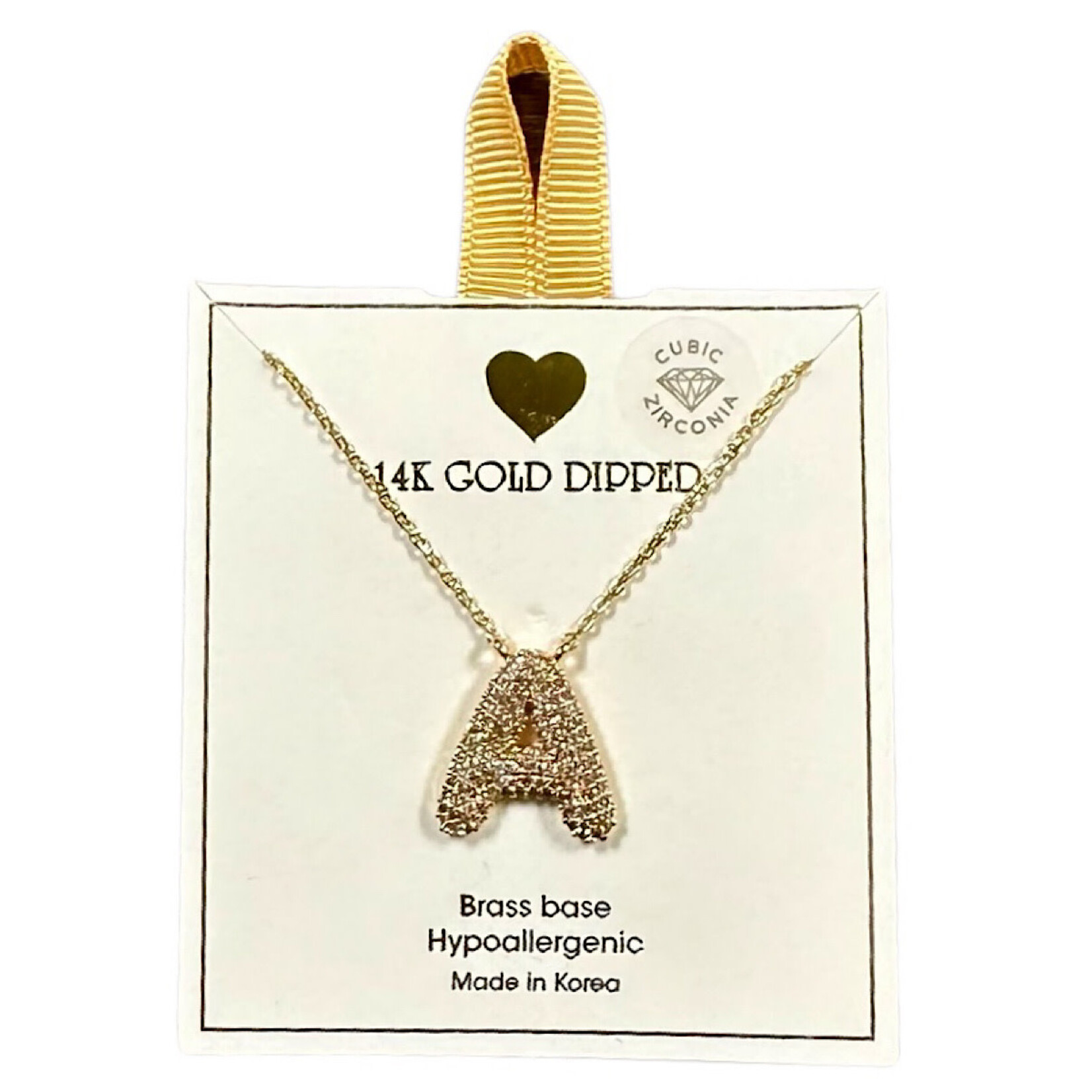 Yellow Ribbon Initial Necklace