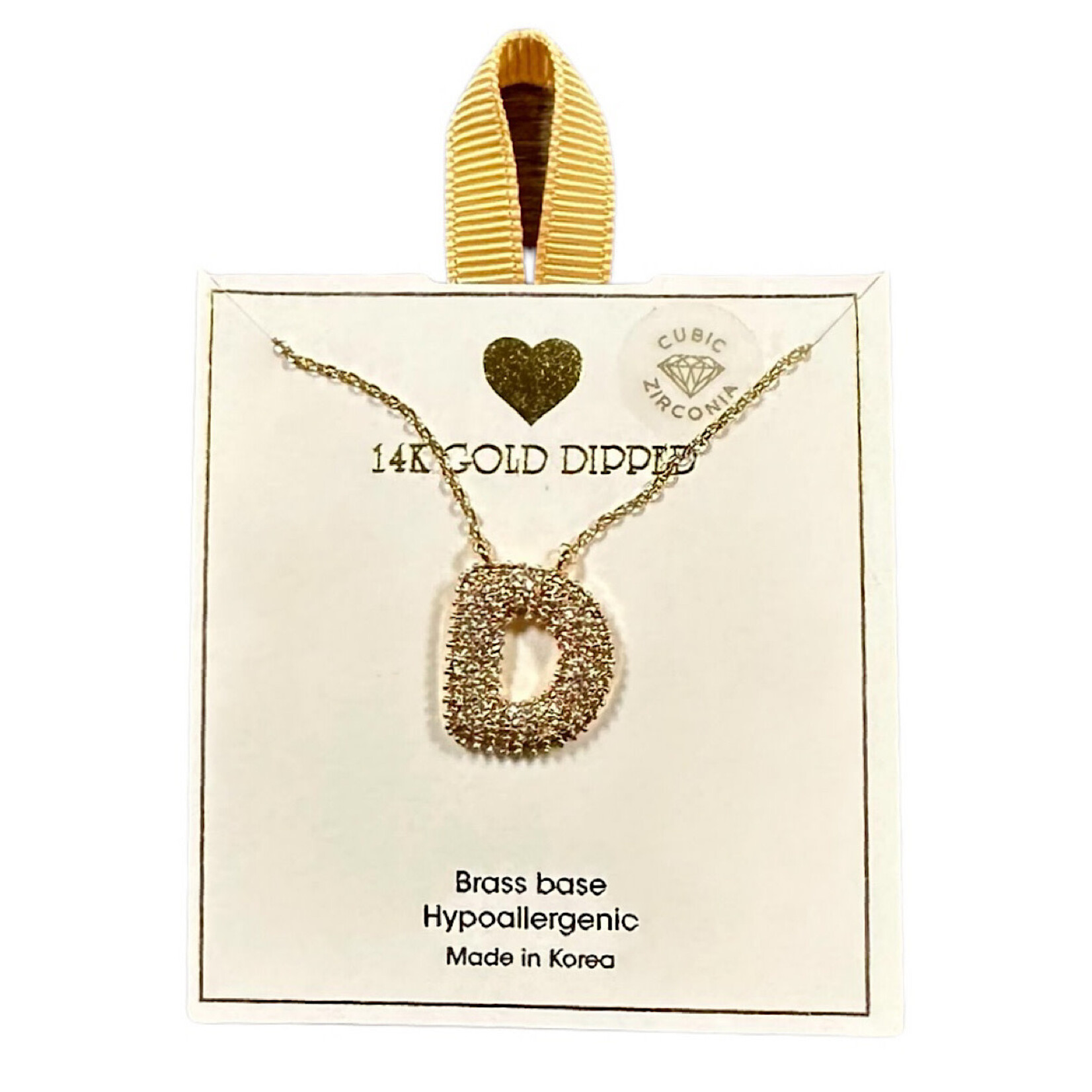 Yellow Ribbon Initial Necklace