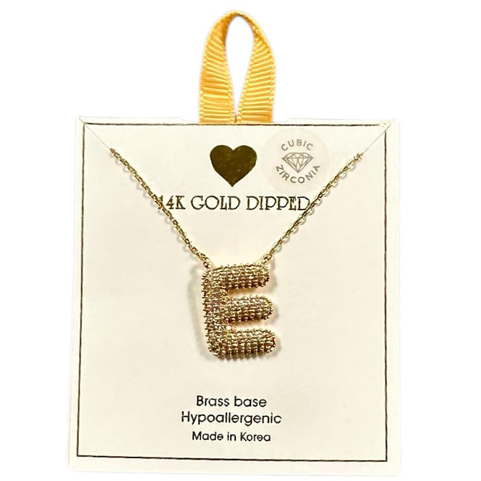 Yellow Ribbon Initial Necklace