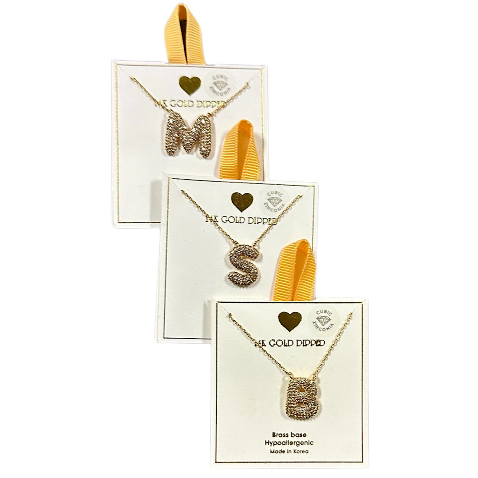 Yellow Ribbon Initial Necklace
