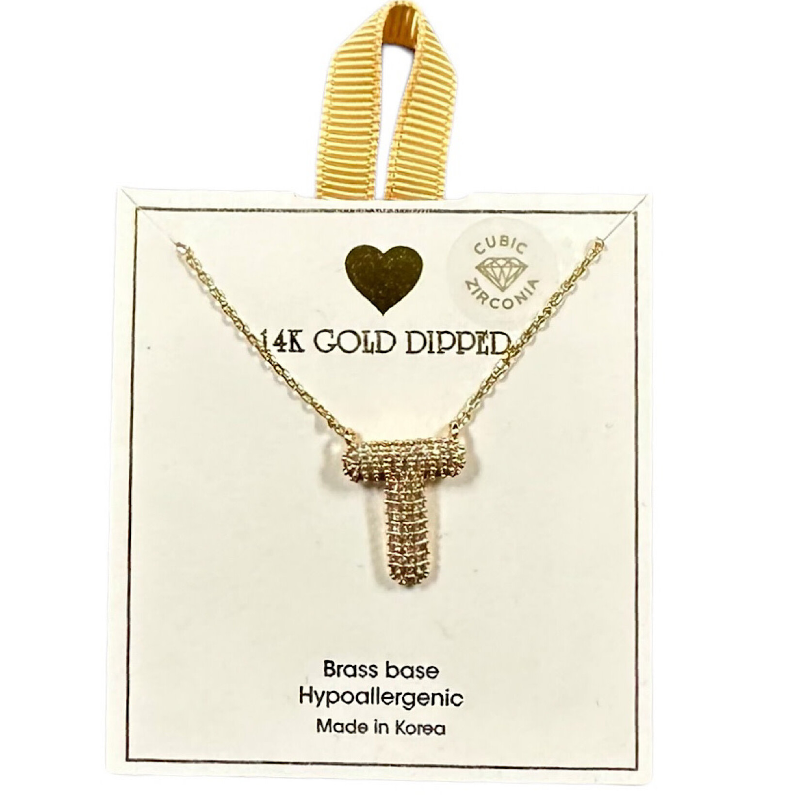 Yellow Ribbon Initial Necklace