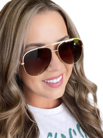 DAX Classic Aviator Brown Sunglasses