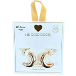 Yellow Ribbon Chunky CZ Accent Hoops