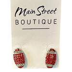 Red Football Rhinestone Earrings